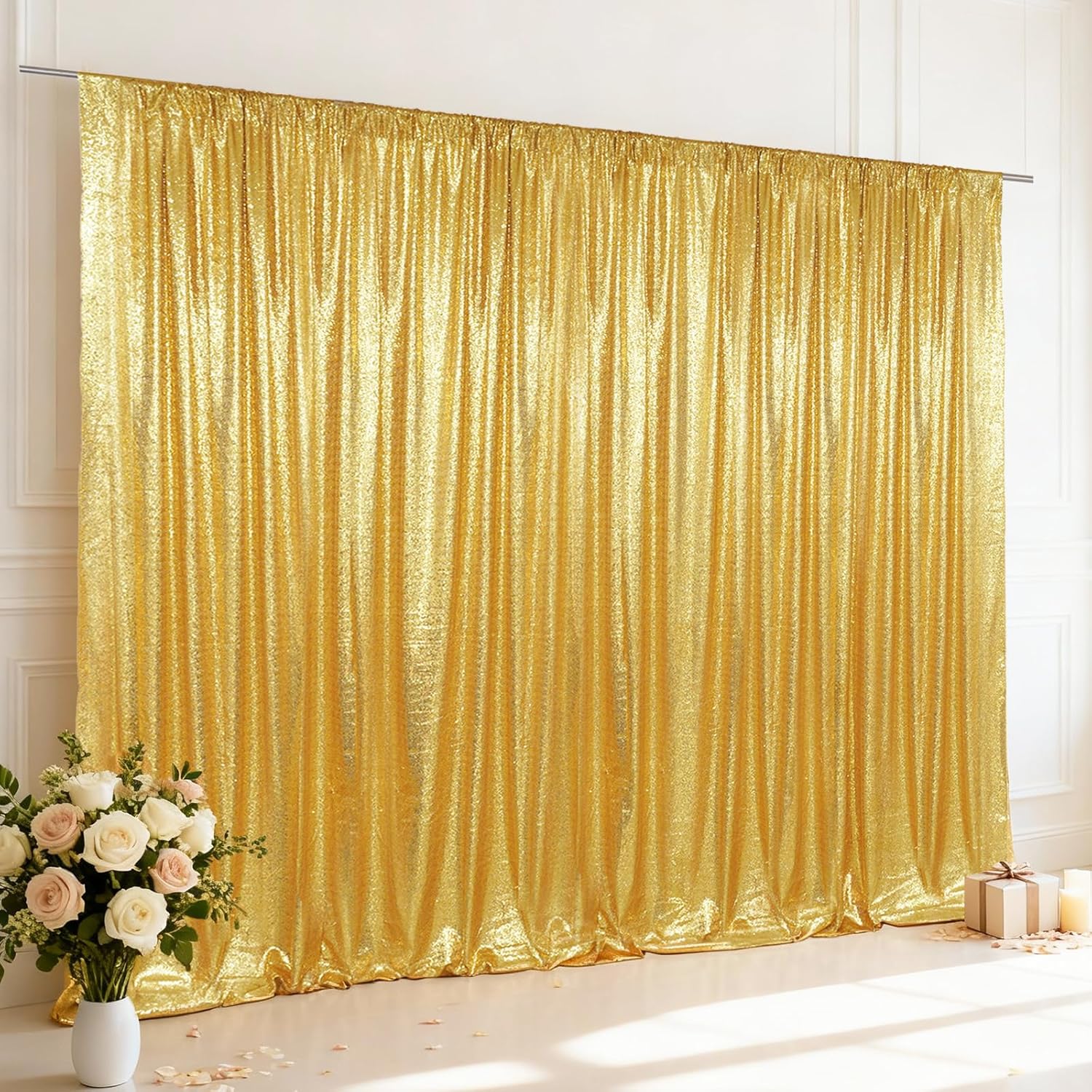 Office Tech Background - Sequin Backdrop Curtain 1 Panel Background