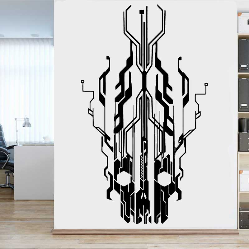 Chip Circuit Tech Skull Vinyl  - Office Tech Gifts 评论和价格