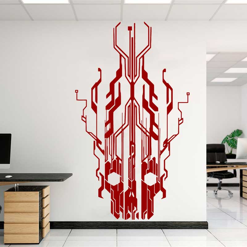 Chip Circuit Tech Skull Vinyl  - Office Tech Gifts 评论和价格