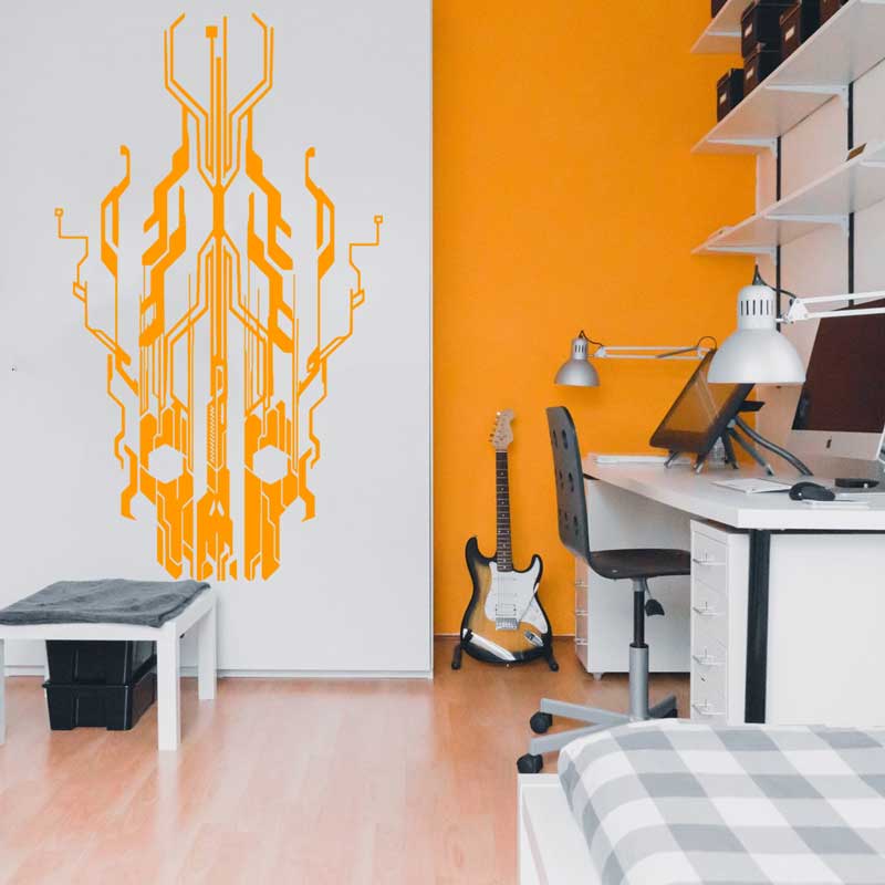 Chip Circuit Tech Skull Vinyl  - Office Tech Gifts 评论和价格