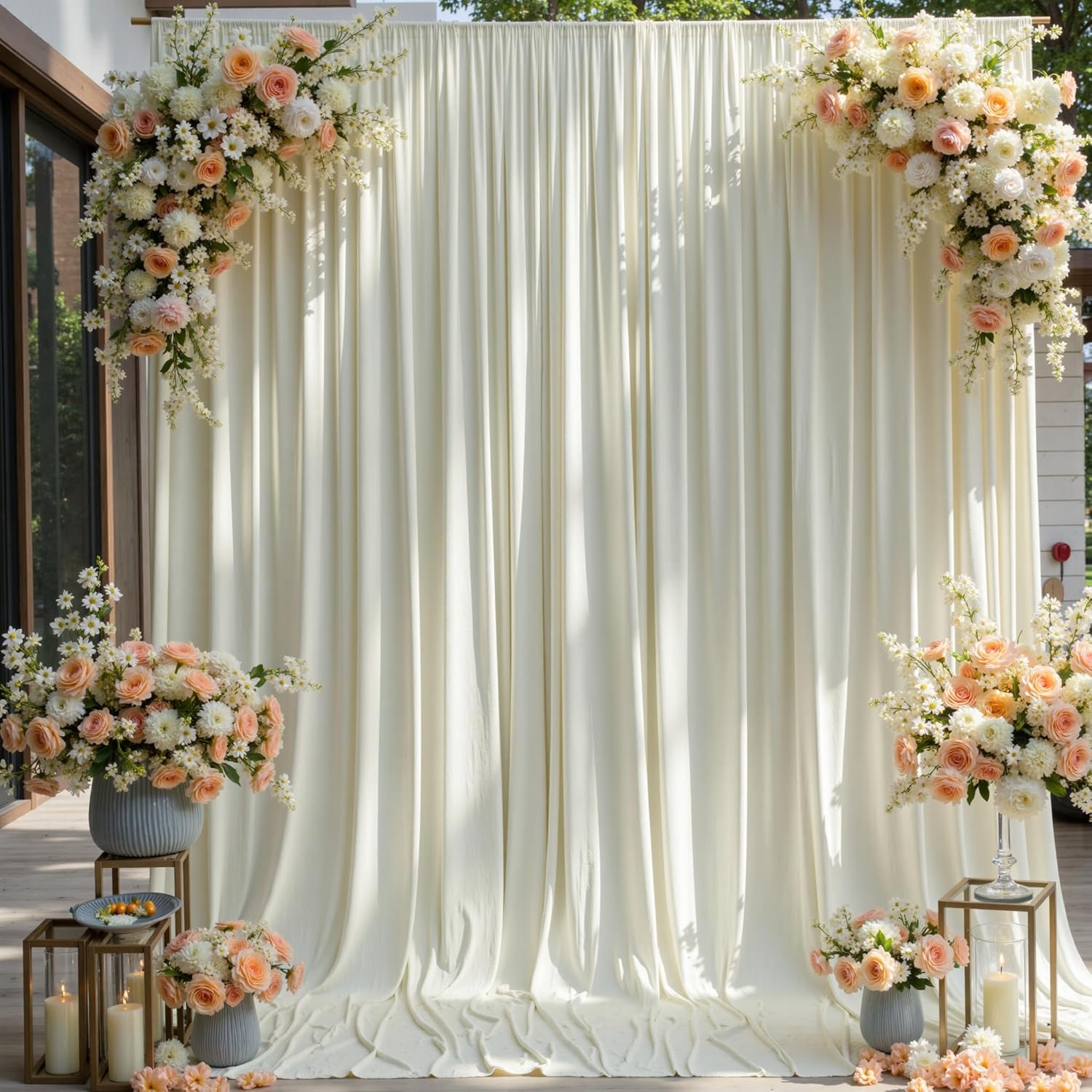 Wrinkle Free Backdrop Curtain  - Office Tech Background 评论和价格