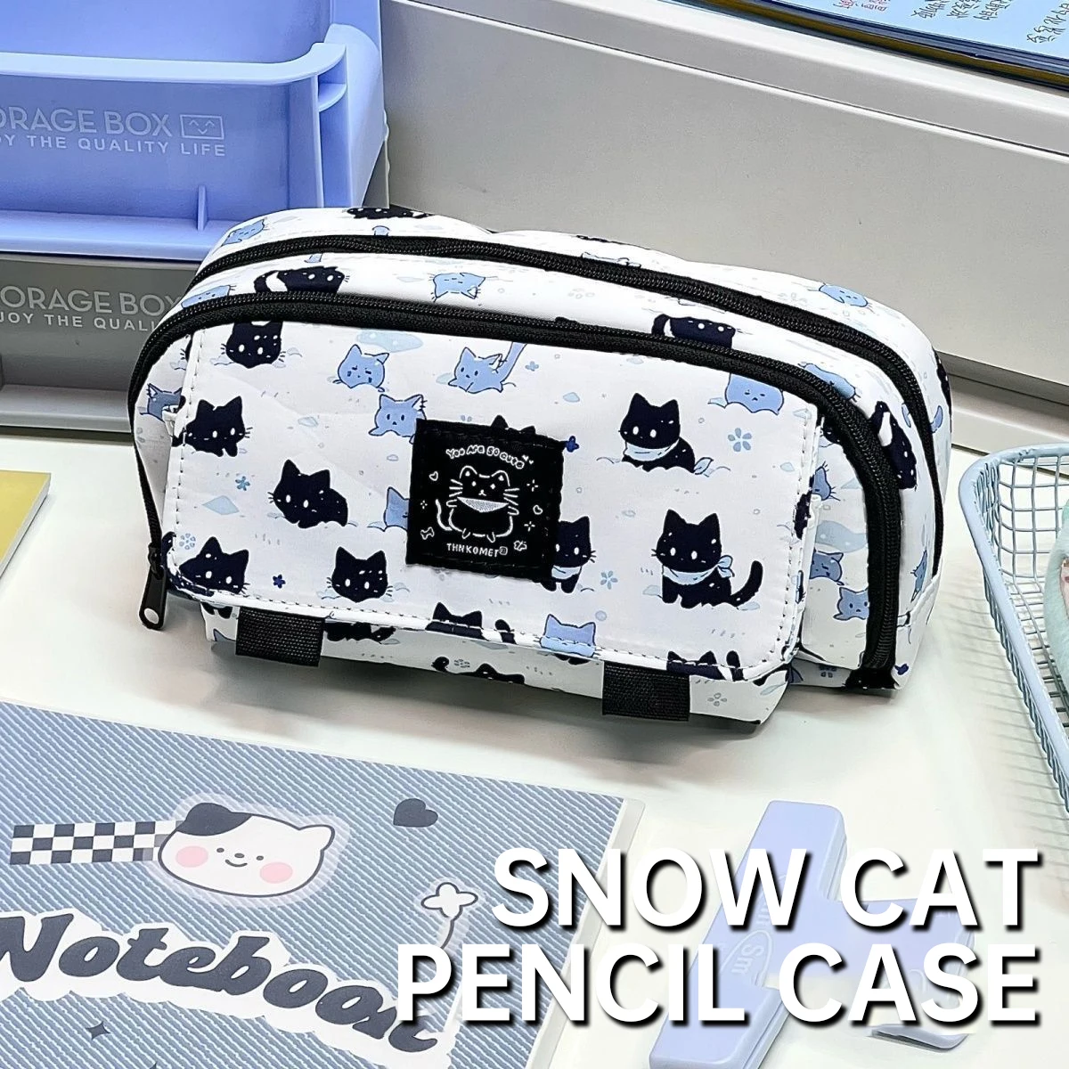 Cute Cat Pencil Case Large Cap - Office Tech Accessories 评论和价格