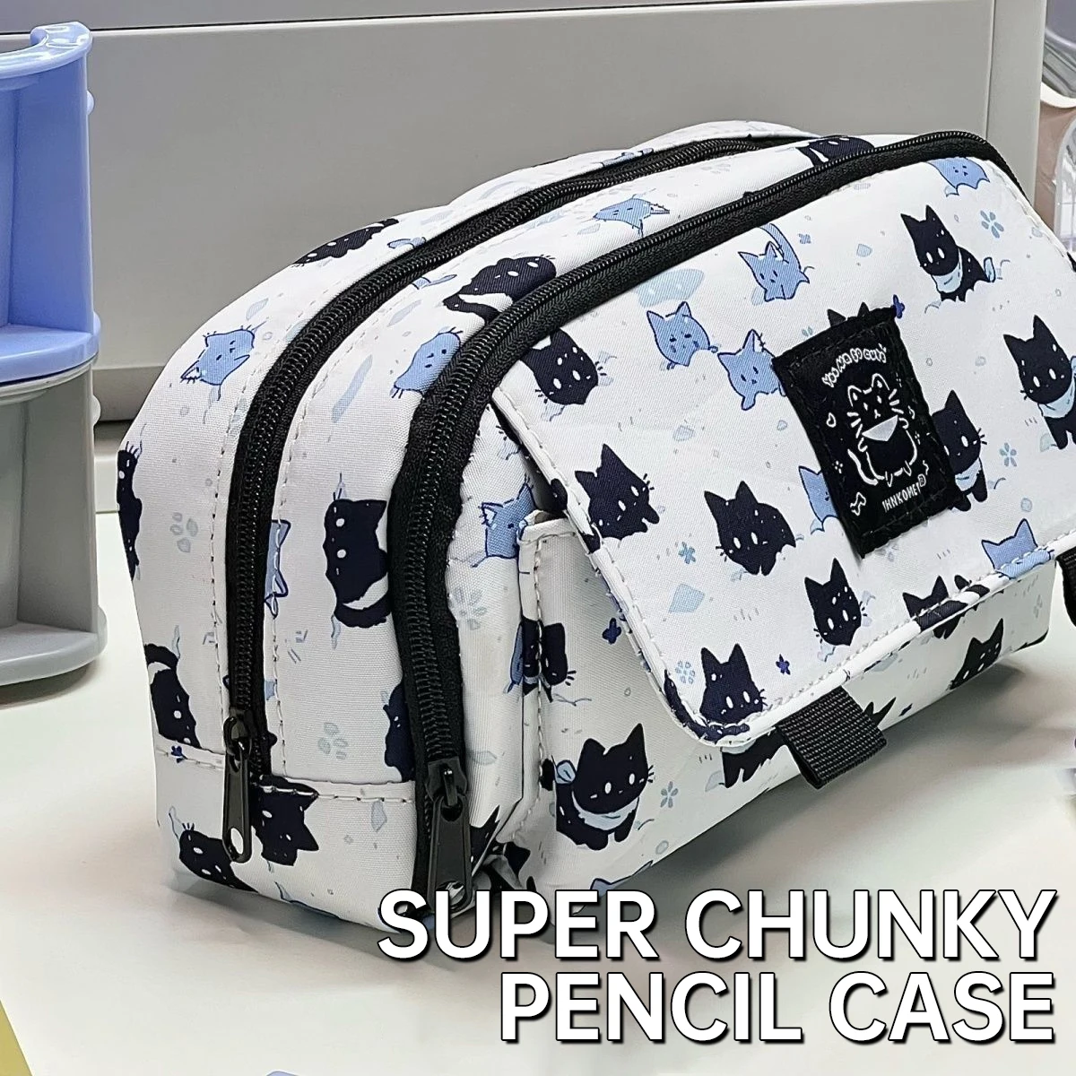 Cute Cat Pencil Case Large Cap - Office Tech Accessories 评论和价格