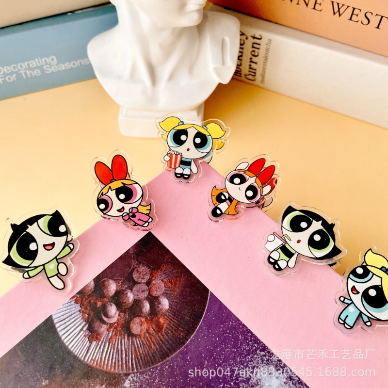 6PCS Kawaii The Powerpuffs Gir - Office Tech Accessories 评论和价格