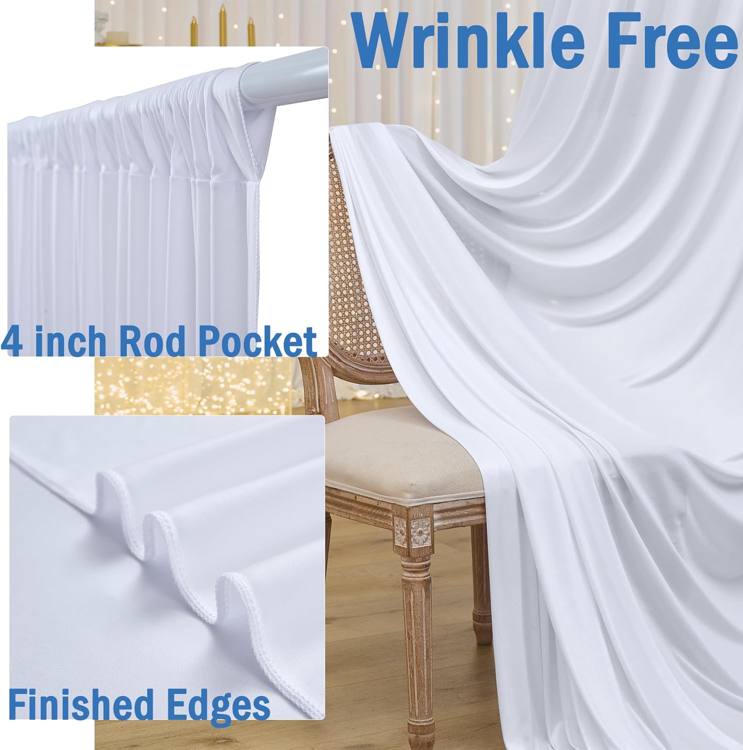 5x8/10ft Wrinkle Free White Ba - Office Tech Background 评论和价格