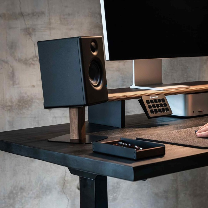 Black Walnut Speaker Stand Des - Office Tech Accessories 评论和价格