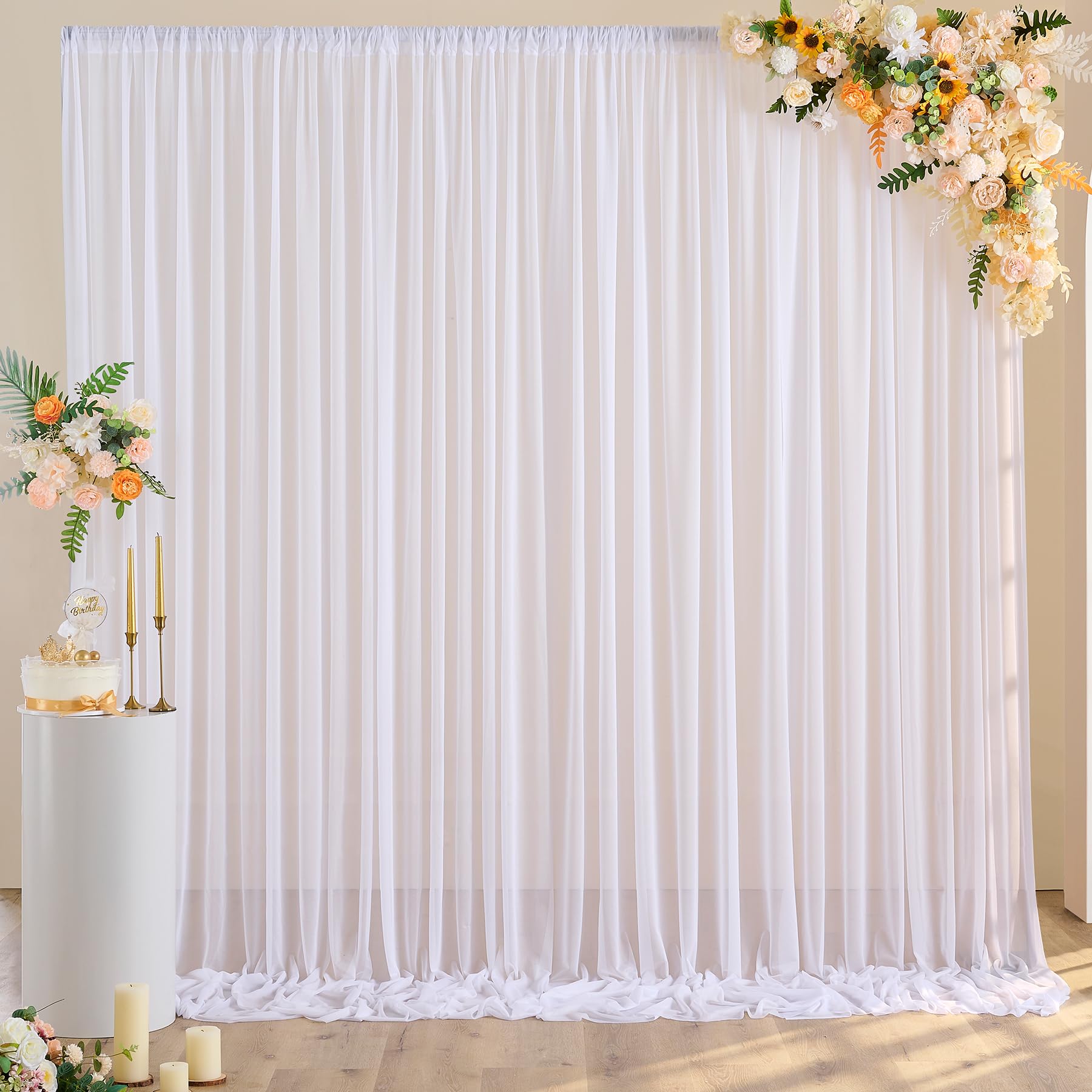 5FT×10FT Chiffon Backdrop Curt - Office Tech Background 评论和价格