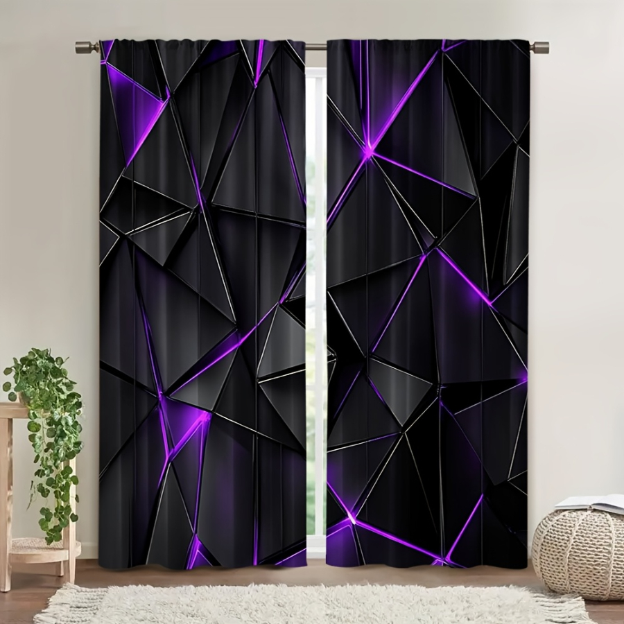 2PCS Digital Printed  Curtains - Office Tech Background 评论和价格