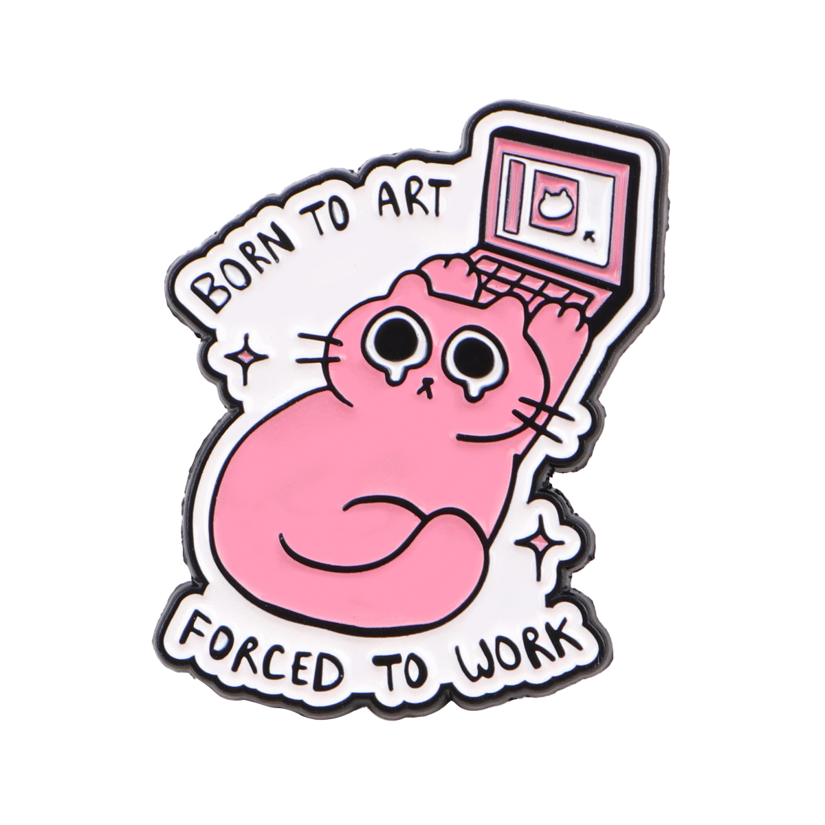 Cute Office Cat Enamel Pin Lap - Office Tech Accessories 评论和价格