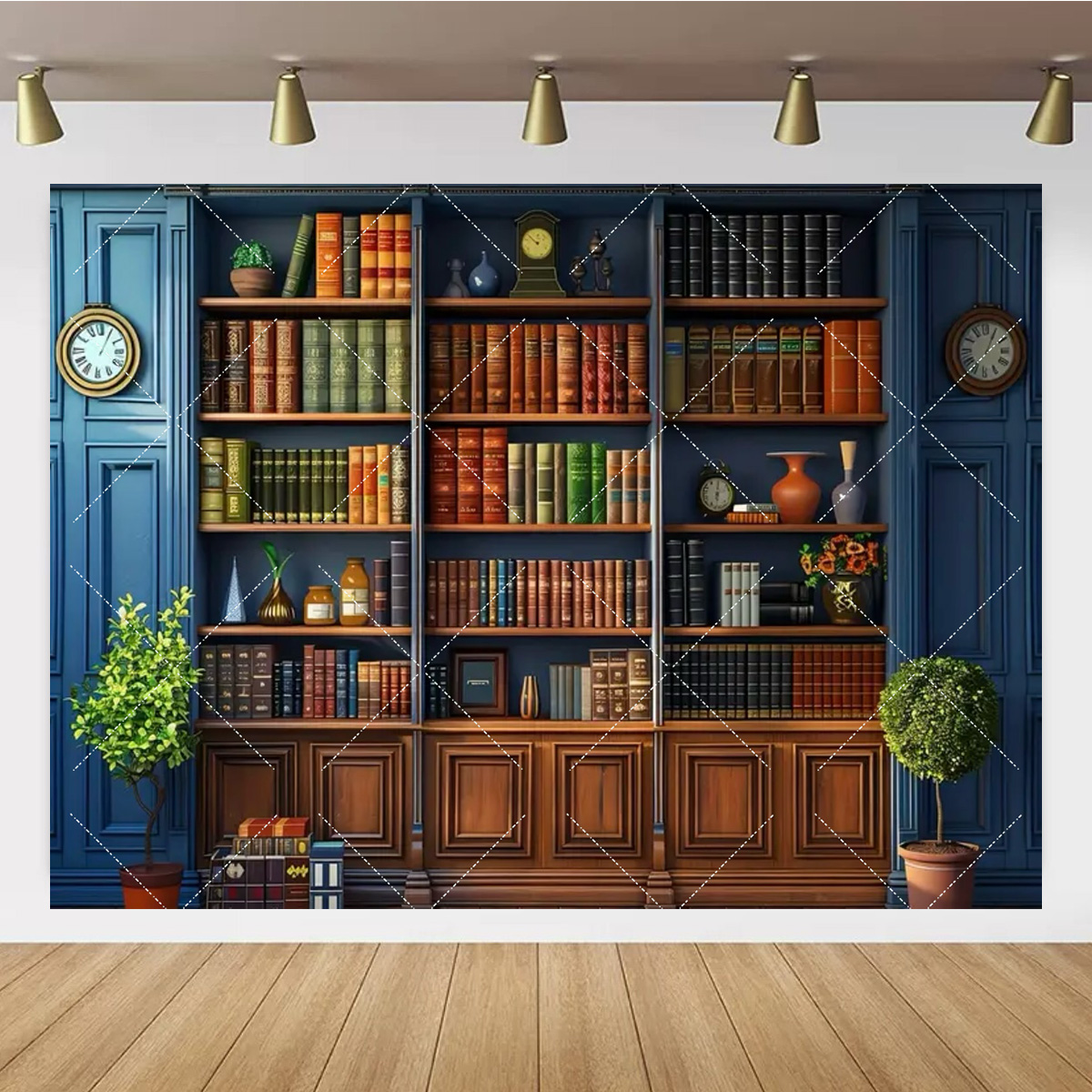 Vintage old Wooden Bookshelf B - Office Tech Background 评论和价格