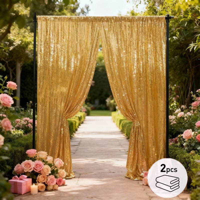 2 Panels Sequin Backdrop Curta - Office Tech Background 评论和价格