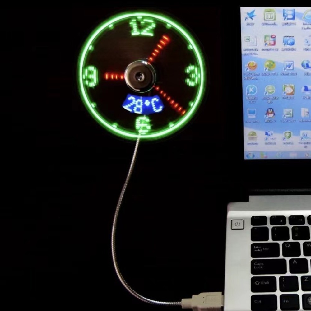 Personalized USB LED Clock Fan - Office Tech Gifts 评论和价格
