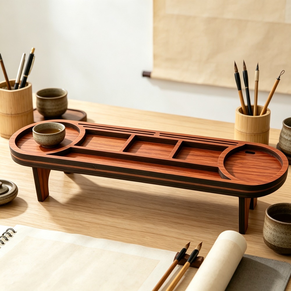Wooden Desk Organizer with Pho - Office Tech Accessories 评论和价格