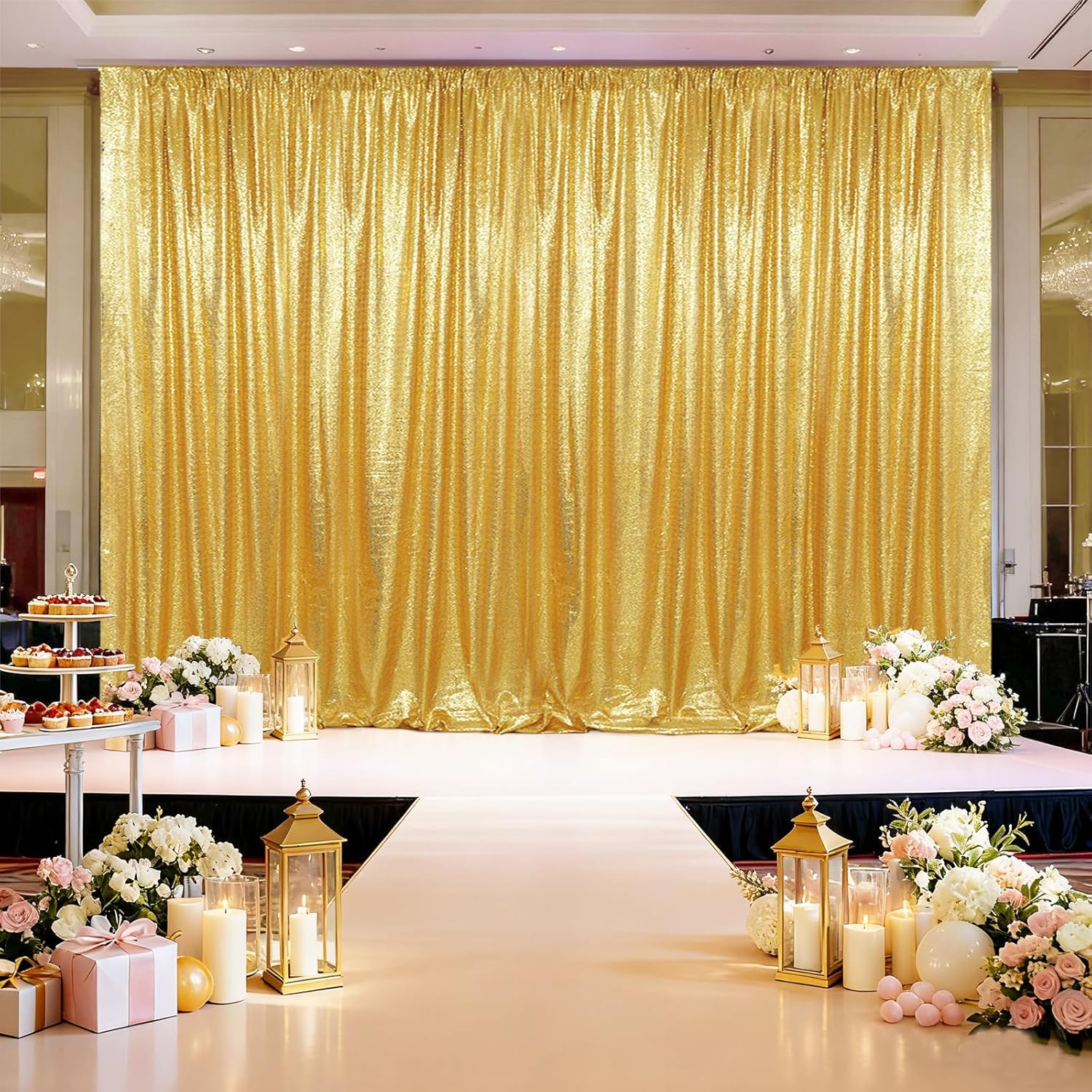Sequin Backdrop Curtain 1 Pane - Office Tech Background 评论和价格